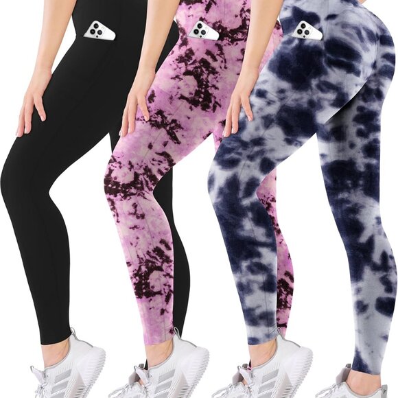 3 Pack High Waisted Leggings for Women-Soft Athletic Tummy Control Pants for Run